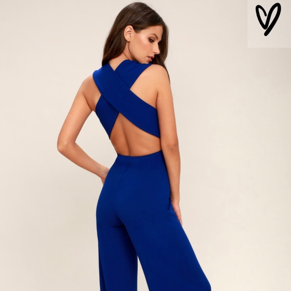 Lulu’s “Thinking Out Loud” Royal Blue Jumpsuit
